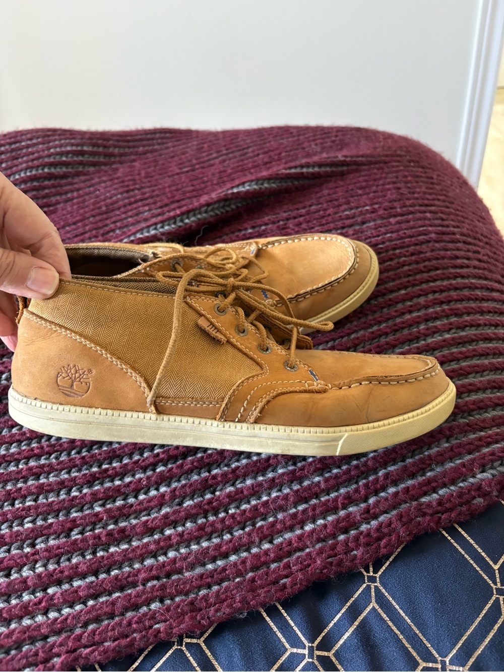 Timberland Men’s Tan Leather & Canvas Chukka Sneakers - Picture 5 of 15